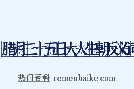 腊月二十五日大人生朝反义词是什么意思的图片